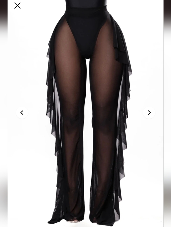 Fashion Nova Pants - FREE WITH PURCHASE Fashion Nova Sunshine See Through Cover Up Pant - Black